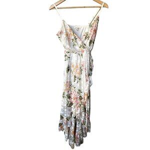 Mi Ami Francesca Lace Midi Floral Ruffle Tiered Size M Easter Spring Maxi Dress